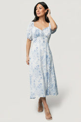 Cadence Midi Dress | Blue Floral