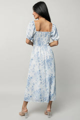 Cadence Midi Dress | Blue Floral
