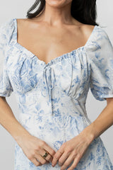 Cadence Midi Dress | Blue Floral