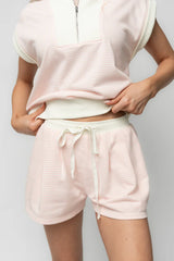 Leah Half Zip Lounge Set | Pink
