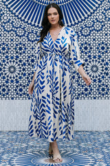 Málaga Midi Dress | Cobalt Print