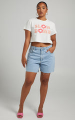Slow Down Tee - Crop Tee in White