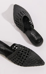 Therapy Shoes - Granada Woven Slides in Black