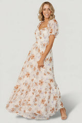 Aberdeen Sweetheart Maxi Dress | Cream Floral