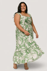 Aita Maxi Dress | Green + Ivory Floral