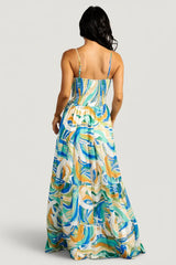 Alexis Maxi Dress | Blue Multi Print
