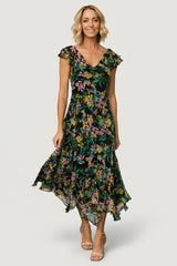 Alisa Maxi Dress | Black Floral