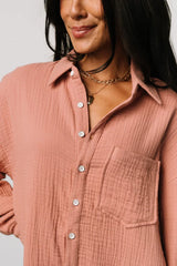 Andres Button Shirt Dress | Dusty Rose