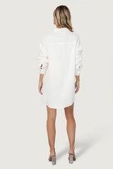 Andres Button Shirt Dress | Ivory