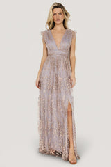 Arlene Shimmer Gown | Dusty Lilac + Rose