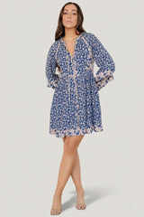 Aster Short Dress | Navy Multi Floral