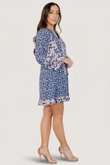 Aster Short Dress | Navy Multi Floral