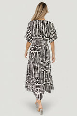 Austin Kimono Dress | Black Print