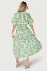 Austin Kimono Dress | Green Print