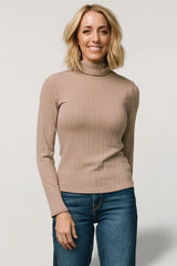 Axel Turtleneck Top | Light Mocha