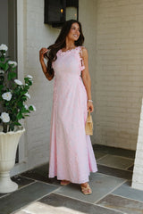 Hollie Eyelet Maxi Dress-Light Pink