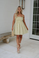 Julie Polka Dot Babydoll Dress-Butter Yellow