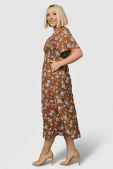 Botega Midi Dress | Brown + Blue