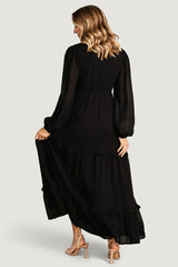 Bowman Deep V Maxi Dress | Black