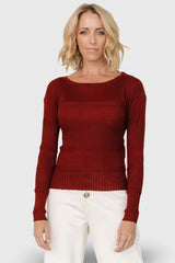 Bren Sweater Top | Brick