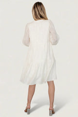 Brenna Button Midi Dress | Cream