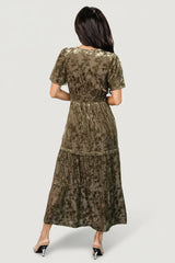 Bronwyn Velvet Dress | Olive