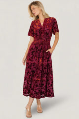 Bronwyn Velvet Dress | Rust