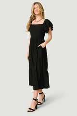 Buttercup Midi Dress | Black