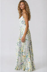 Garden Pleated Maxi Dress