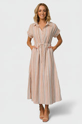 Carole Midi Dress | Multi Stripe