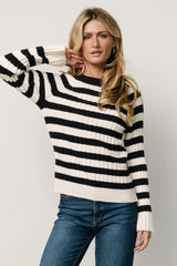 Carrie Striped Sweater | Navy + Ivory