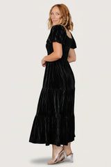 Colleen Velvet Maxi Dress | Black