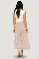 Cyra Midi Skirt | Natural