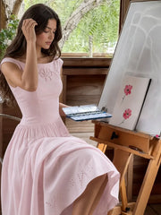 Exquisite Boat Neck Fil-Coupé Maxi Dress