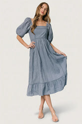 Delaney Eyelet Dress | Dusty Blue