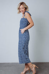 Hadley Smocked Jumpsuit | Navy
