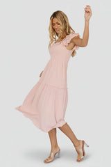 Jacie Smocked Midi Dress | Blush