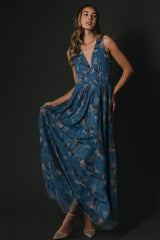 Kamila Tulle Maxi Dress | Blue Multi Floral