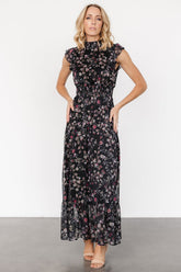 Kearny Ruffle Maxi Dress | Midnight + Gold Multi