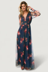 Layla Tulle Maxi Dress | Topaz Ombre Floral