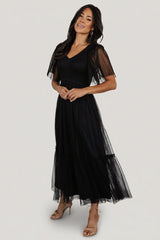Martha Smocked Tulle Dress | Black