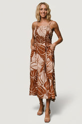 McKinley Smocked Dress | Cream + Camel Multi