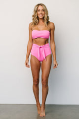 Milos High Waist Bikini Bottom | Pink