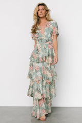 Montaigne Ruffle Maxi Dress | Sage Floral