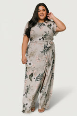 Naomi Short Sleeve Maxi Dress | Pale Blue Floral