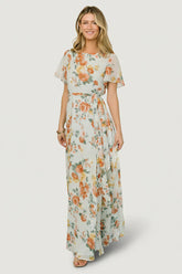 Naomi Short Sleeve Maxi Dress | Sage Floral