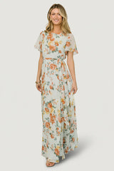 Naomi Short Sleeve Maxi Dress | Sage Floral