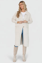 Ontario Long Button Cardigan | Oatmeal