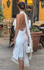 Kartia Top - Cowl Neck Scarf Top in Off White