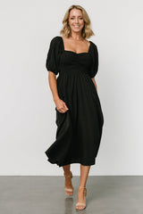 Stefania Midi Dress | Black